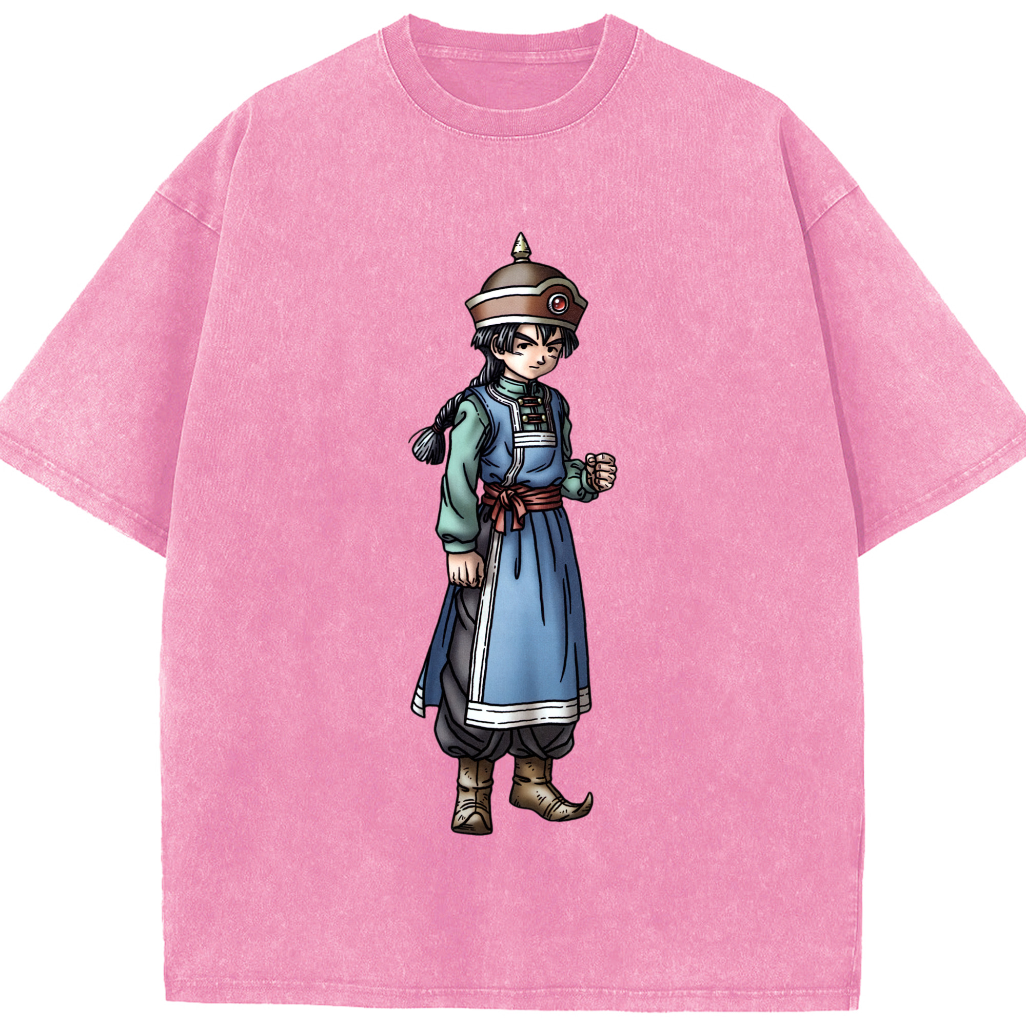 （画像用） ドラゴンクエスト Doragon Kuesuto Dragon Quest 綿100% ヴィンテージ風 半袖Tシャツ（フロントプリント）